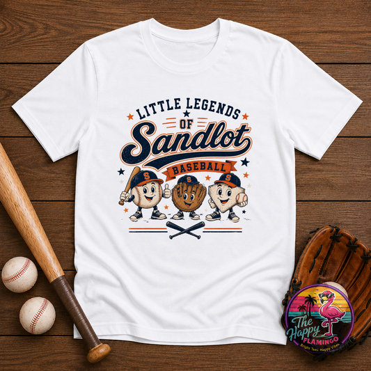 Bella + Canvas Sandlot Little Legends Ball, Glove, and Bat Tee