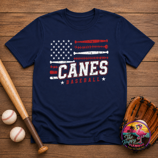 Gildan White Canes Flag Tee