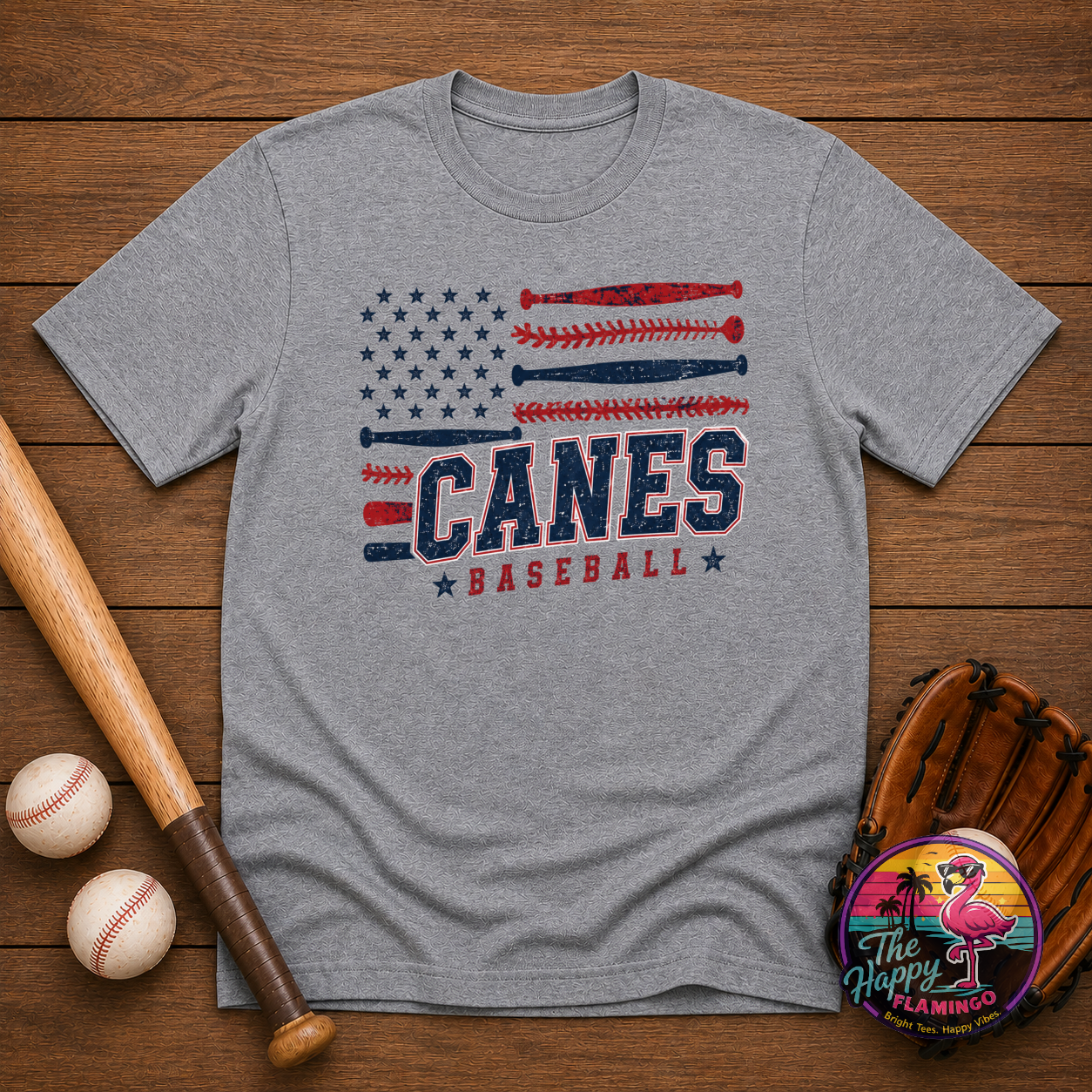 Bella + Canvas Navy Canes Flag Tee