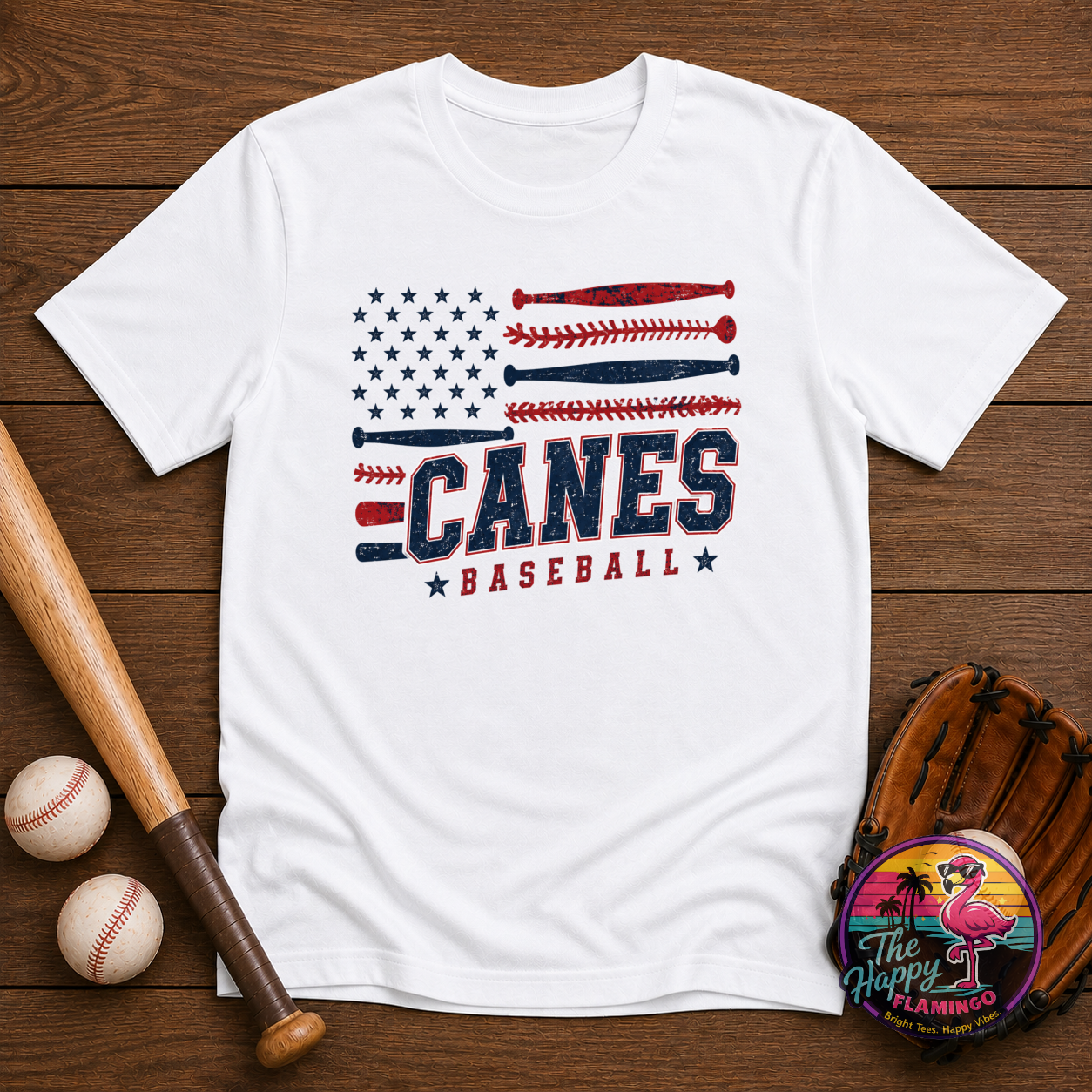 Bella + Canvas Navy Canes Flag Tee