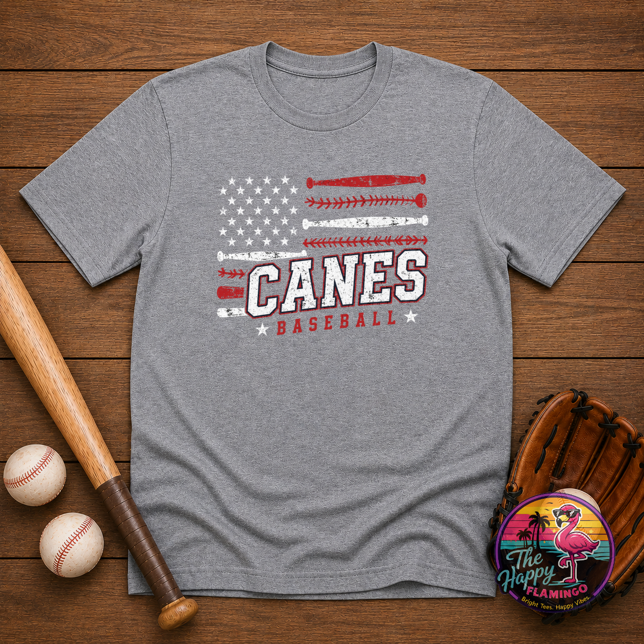 Bella + Canvas White Canes Flag Tee